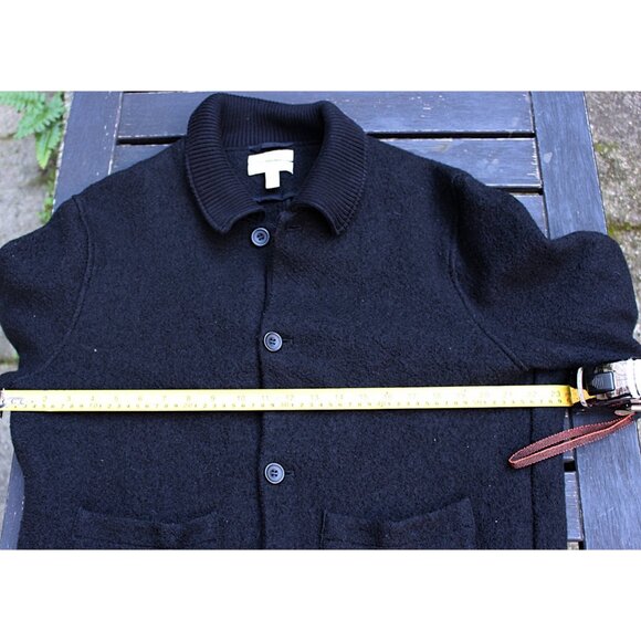COS Boiled Wool Chore Jacket with Rib Knit Collar, Black, XL - Picture 6 of 9